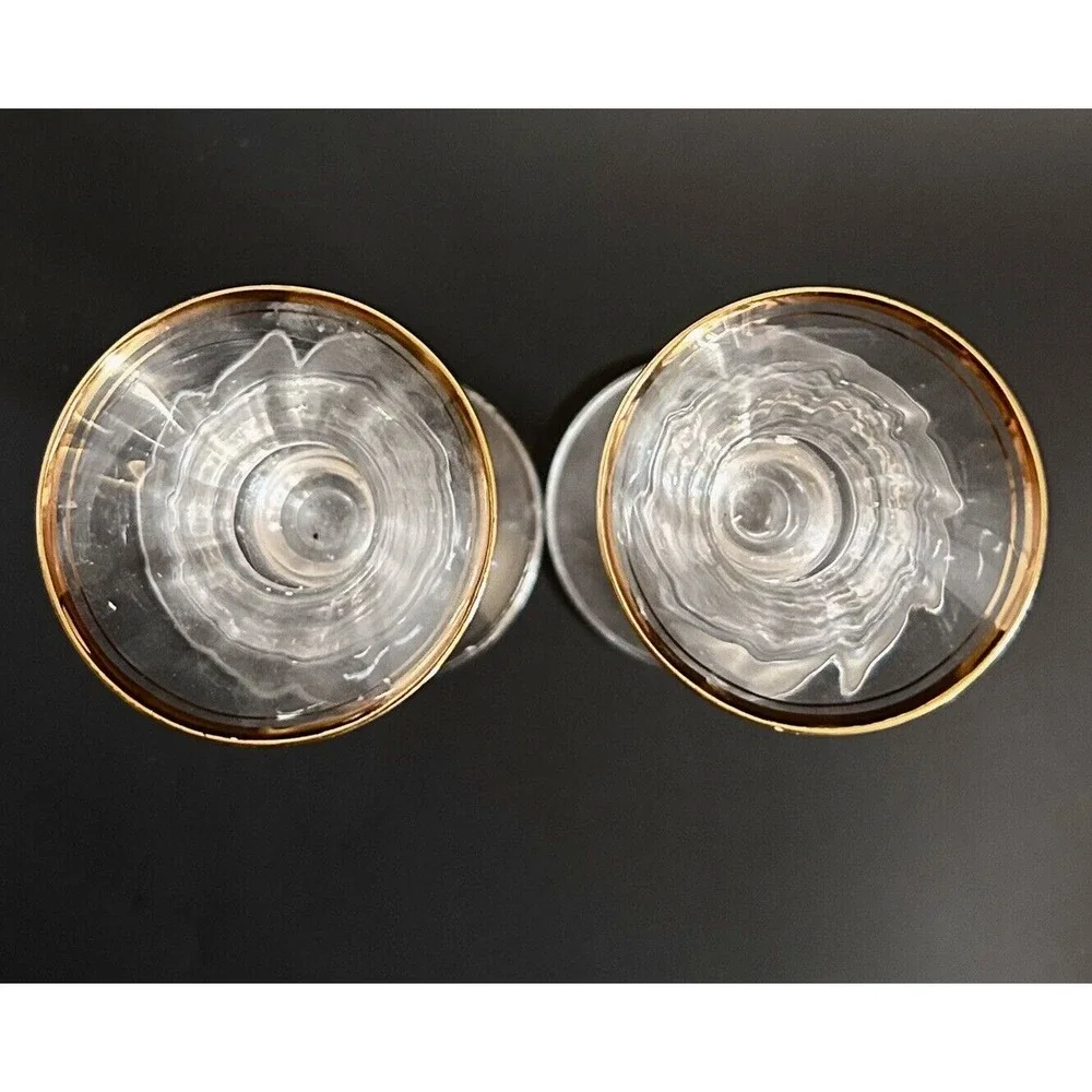 Mikasa Jamestown Gold Vintage Candle Holders (2) Lead Crystal Gold Trim 7-3/4" - Picture 2 of 3